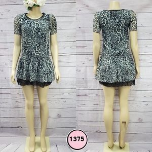 korean animal print large junior dress